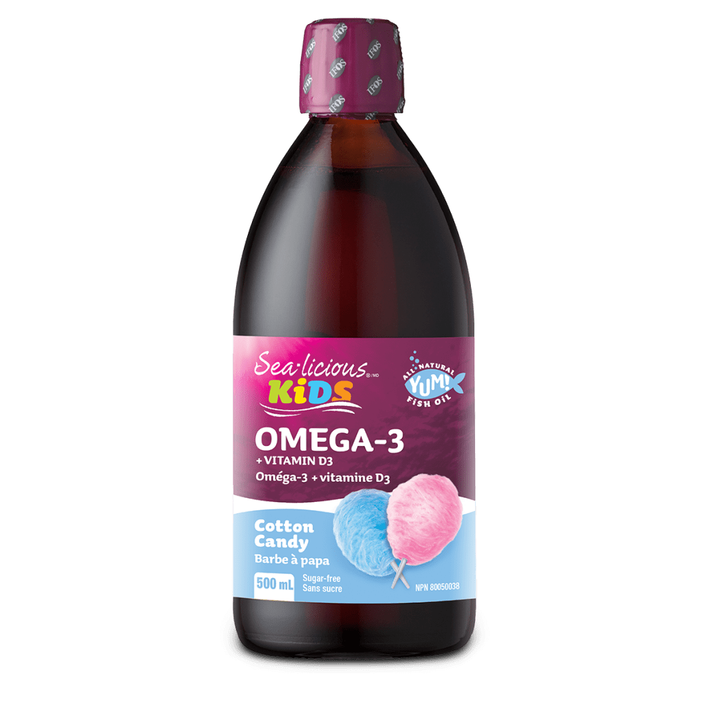 Omega-3 EPA + DHA with Vitamin D3, Cotton Candy, Sea-licious Kids Liquid