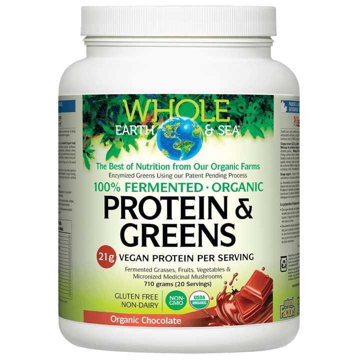 Fermented Organic Protein & Greens, Organic Chocolate, Whole Earth & Sea Powder