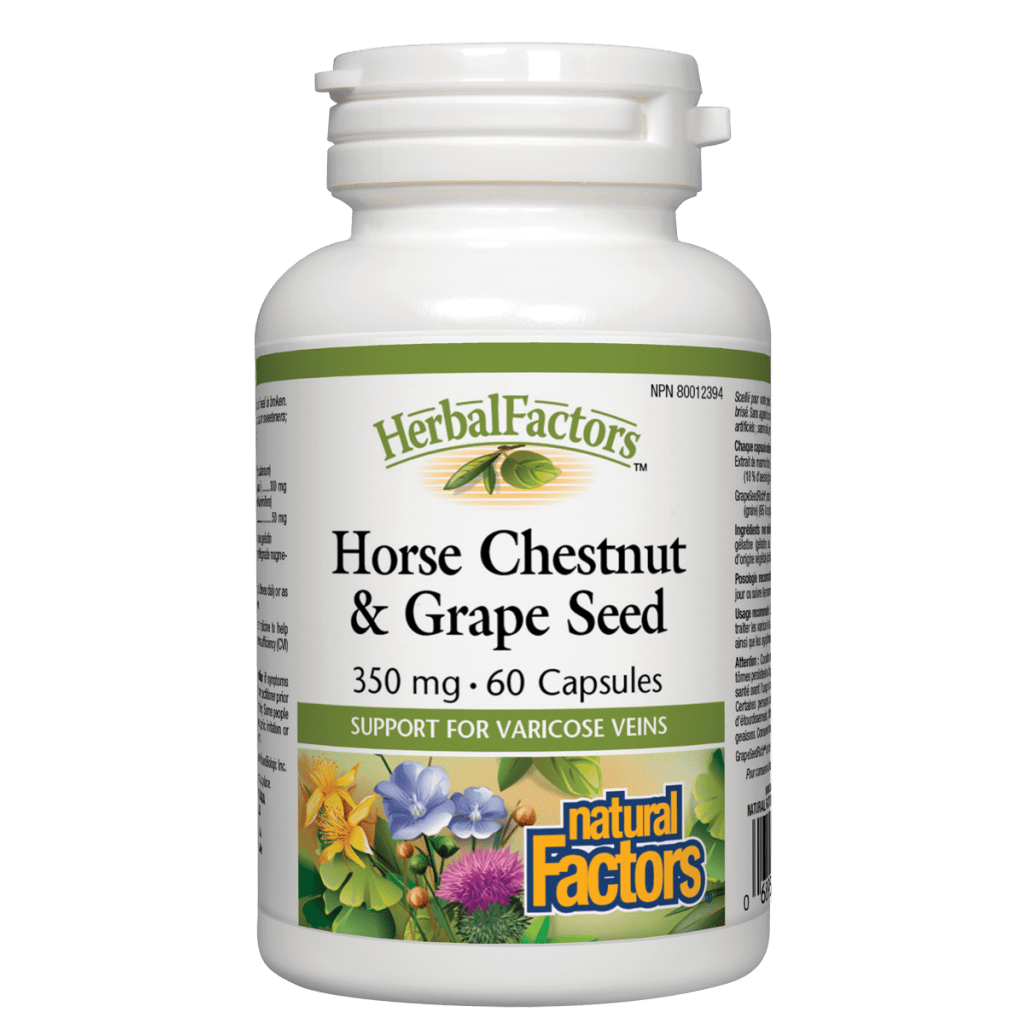 Horse Chestnut & Grape Seed 350 mg, HerbalFactors Capsules