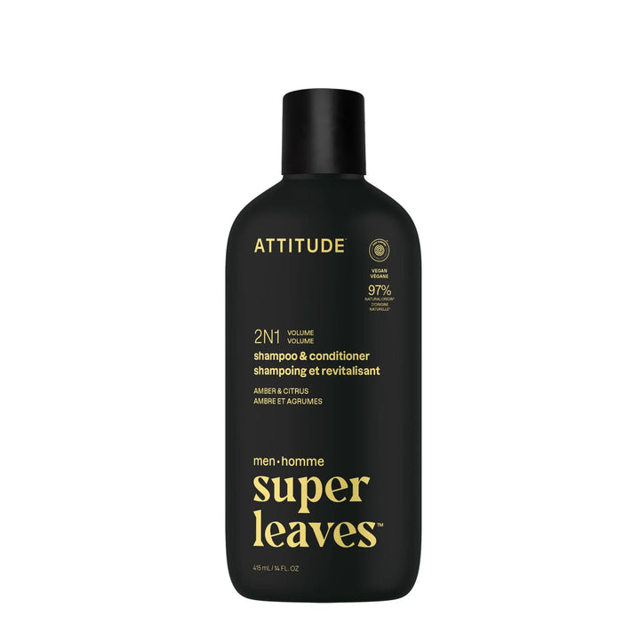 Attitude® Super Leaves™  2 in 1 Volumizing Men's Shampoo & Conditioner Amber and Citrus