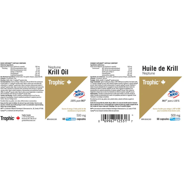 Trophic Krill Oil 500 mg Softgels