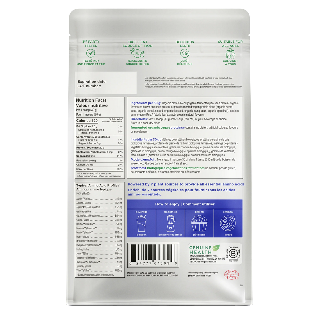 Genuine Health Fermented Organic Vegan Protein vanilla