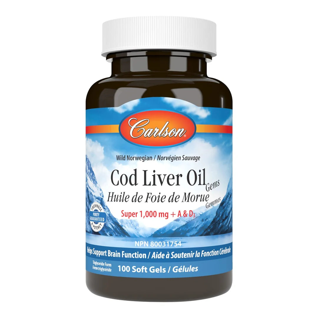 Carlson - Cod Liver Oil Gems, Super 1,000 mg + A & D3