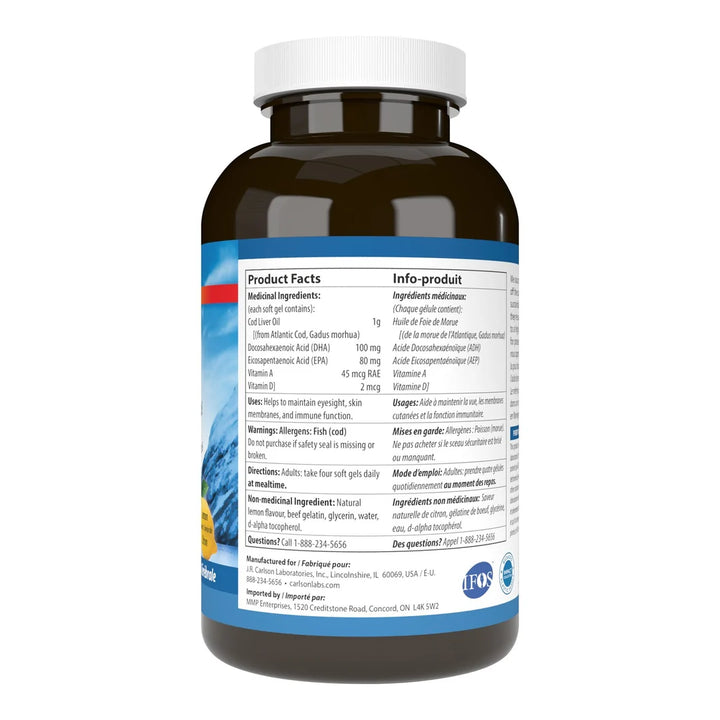 Carlson -  Cod Liver Oil Gems Lemon Flavour
