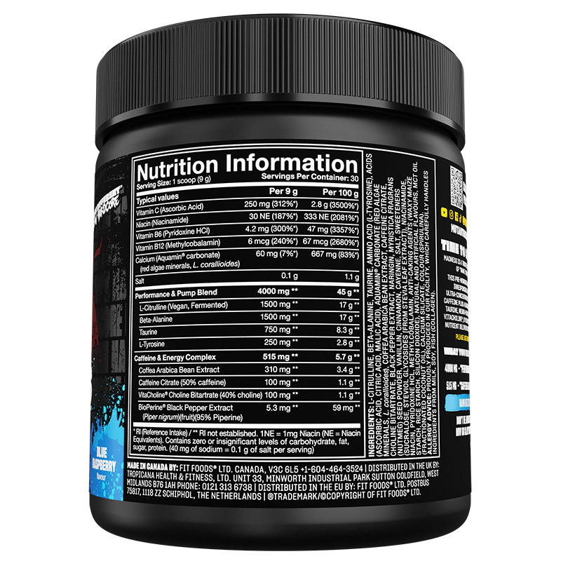 Mutant Madness Pre-workout Blue Raspberry