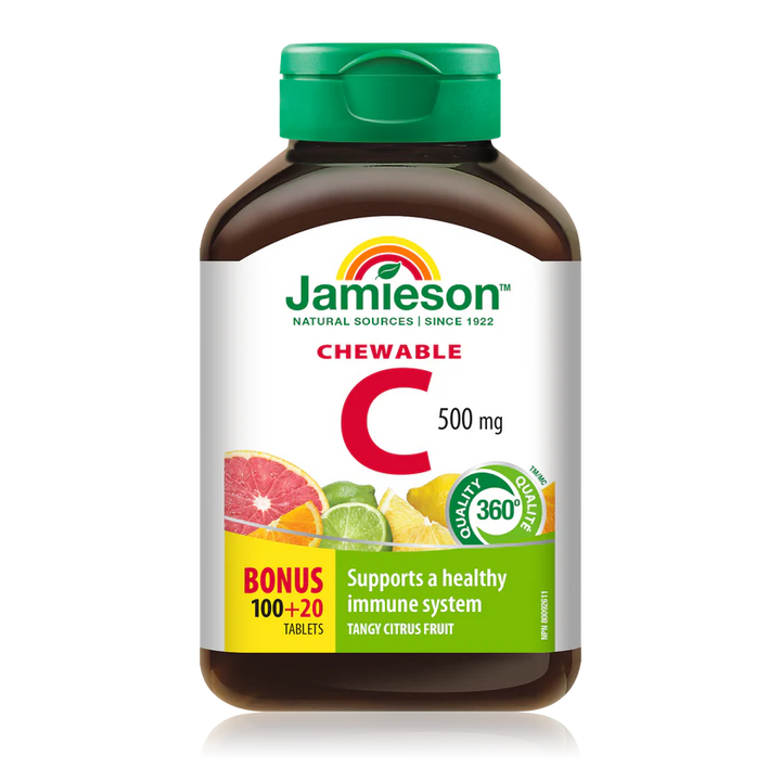Jamieson Chewable Vitamin C 500 mg Tangy Citrus Fruit Flavour