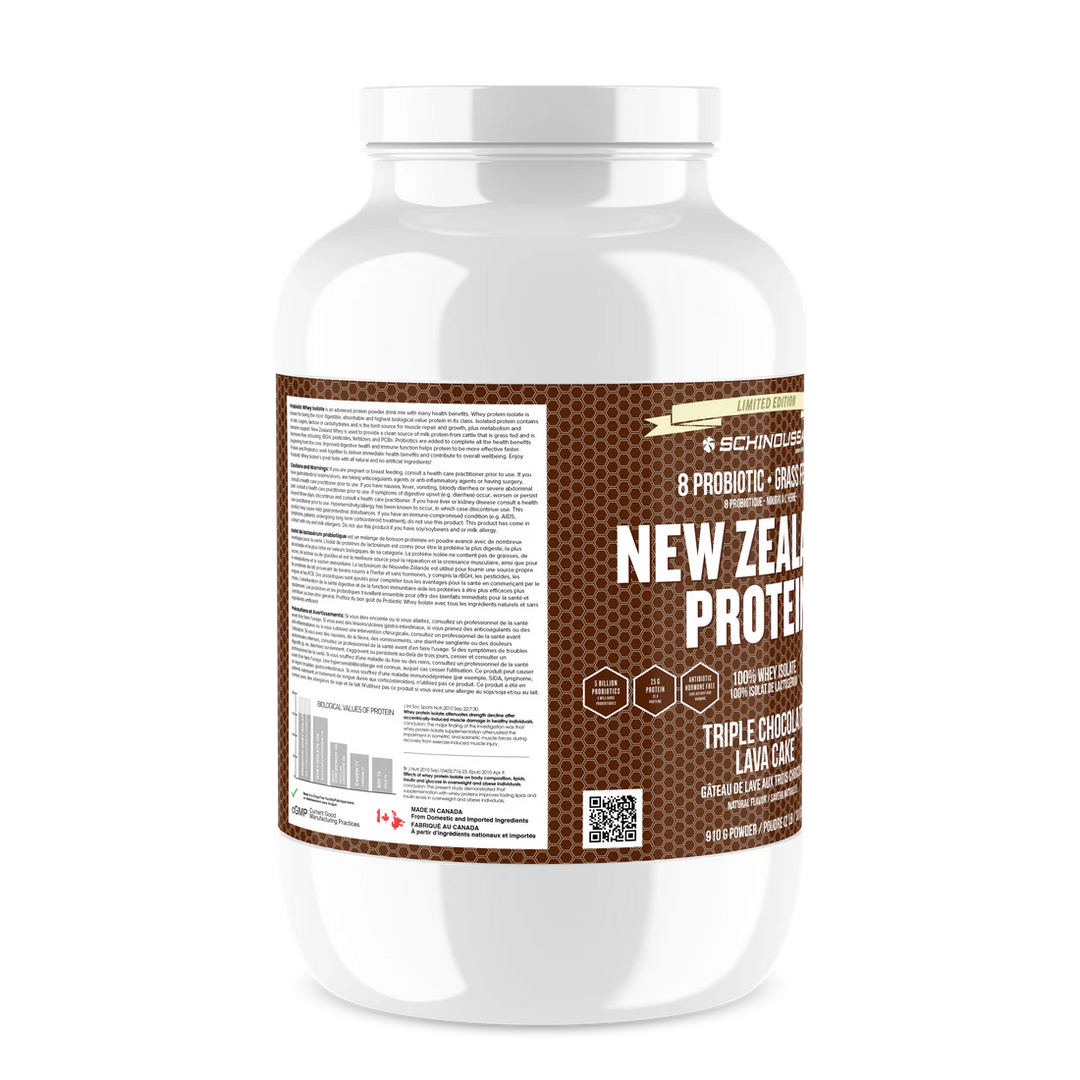 Schinoussa Probiotic Grass Fed New Zealand Whey Protein Triple Chocolate Lava Cake - 910 g