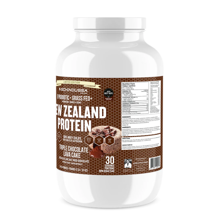 Schinoussa Probiotic Grass Fed New Zealand Whey Protein Triple Chocolate Lava Cake - 910 g