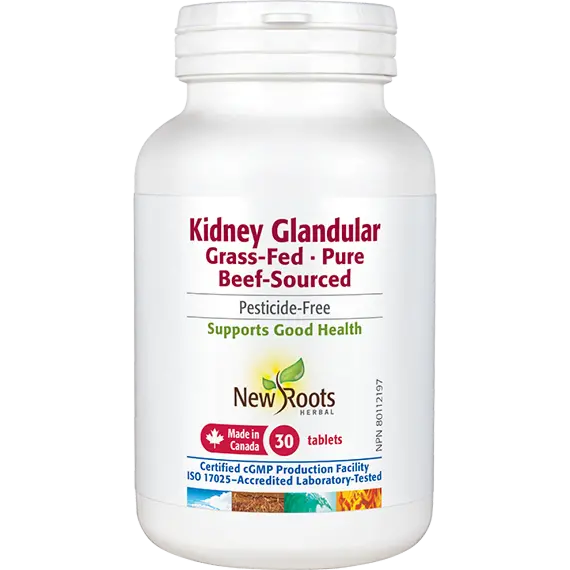 New Roots Kidney Glandular Grass-Fed Pure Beef-Sourced