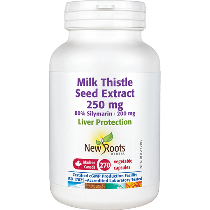 New Roots Herbal Milk Thistle Seed Extract 250 mg Vegetable Capsules