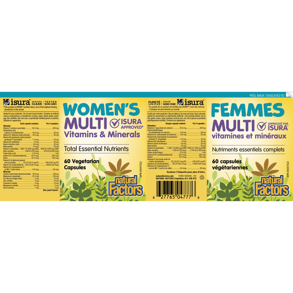 LIQUIDATION - Natural Factors Women’s Multi Vitamins & Minerals - FINAL SALE/NO RETURNS***