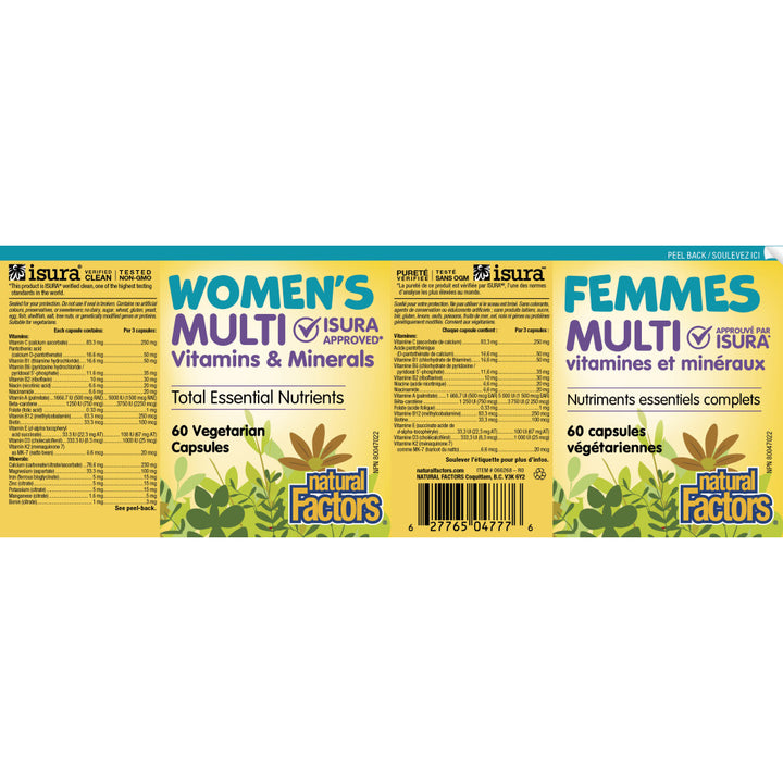 LIQUIDATION - Natural Factors Women’s Multi Vitamins & Minerals - FINAL SALE/NO RETURNS***
