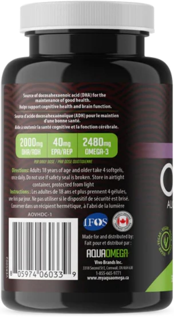 AquaOmega Omega-3 Plant Based 2000mg DHA