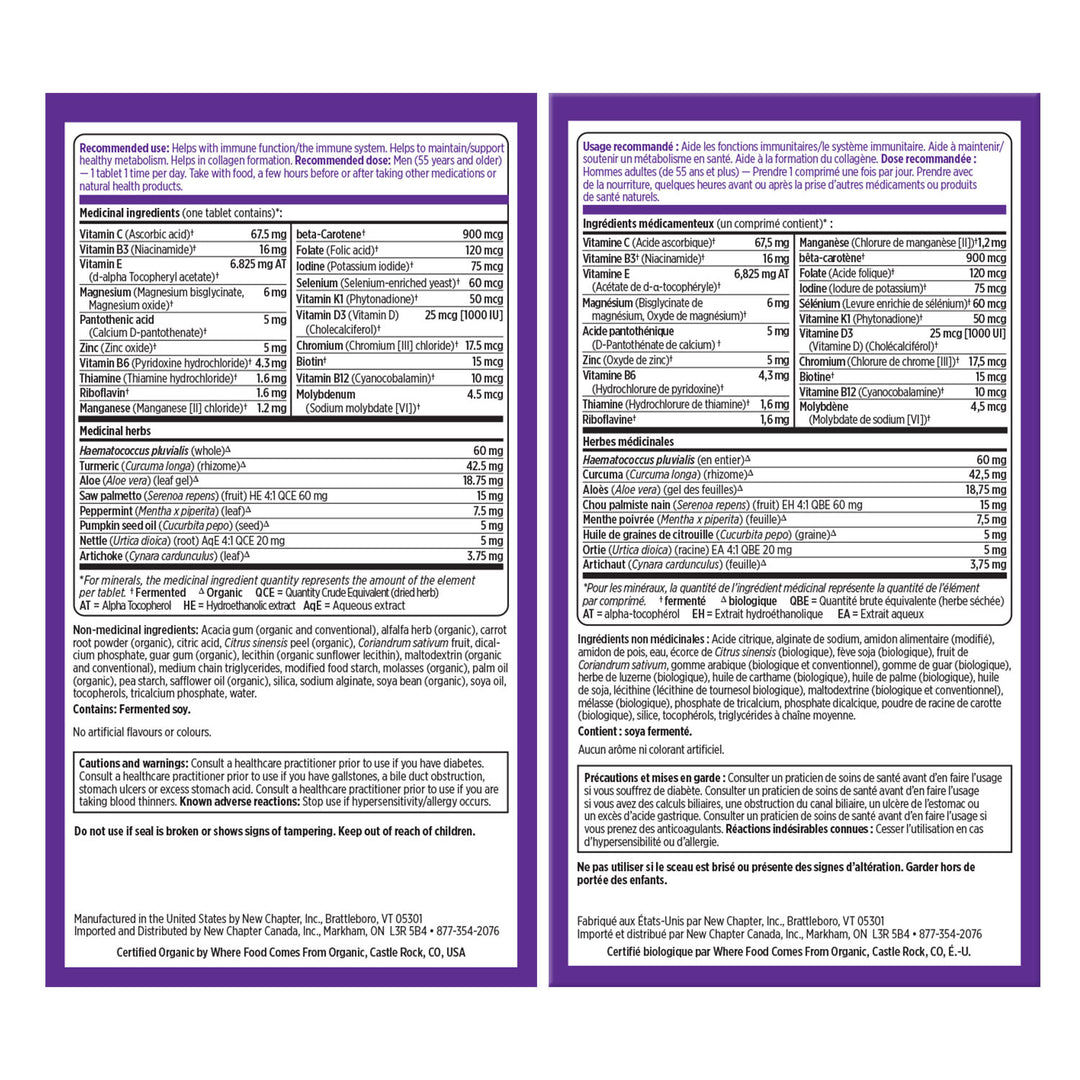 LIQUIDATION - New Chapter®  One Daily Every Men's Multivitamin 55+ - FINAL SALE/NO RETURNS***