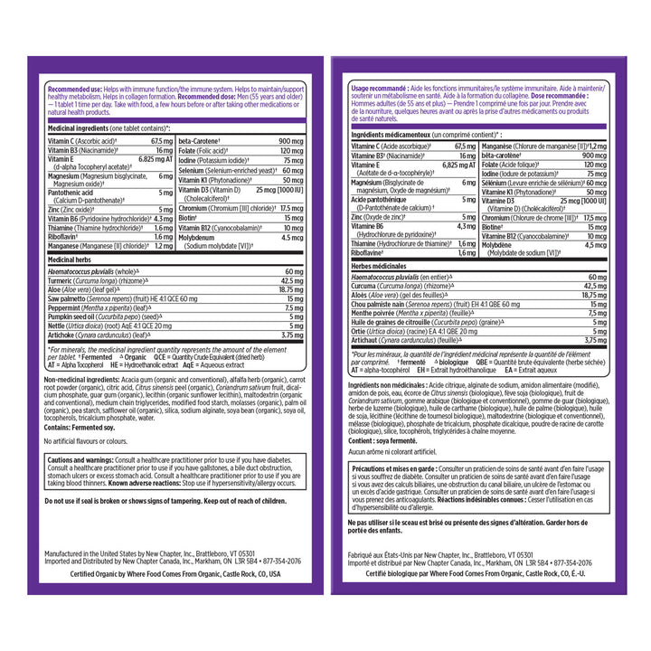 LIQUIDATION - New Chapter®  One Daily Every Men's Multivitamin 55+ - FINAL SALE/NO RETURNS***