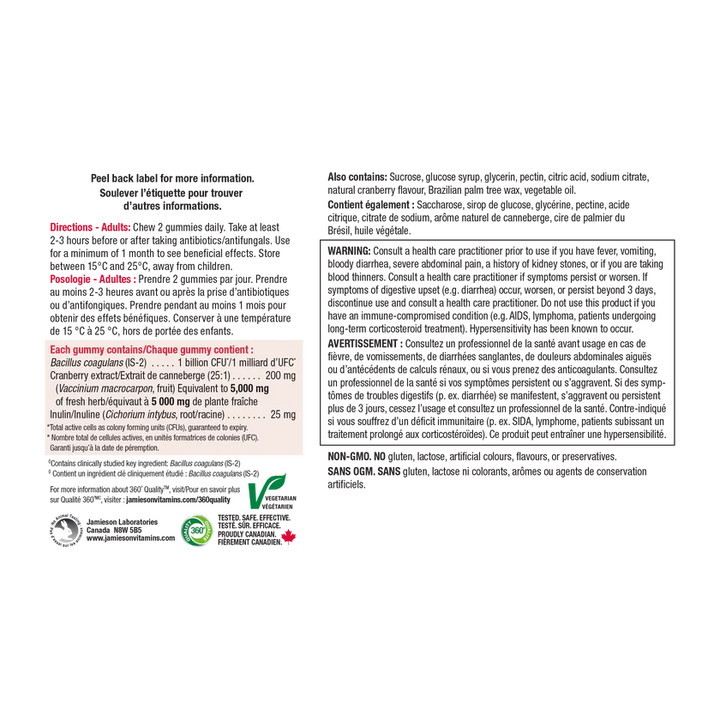 Jamieson Women's Health Probiotic Gummies cranberry