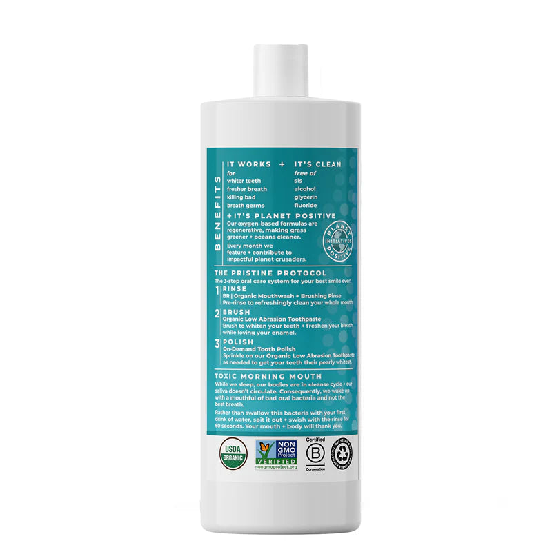 Essential Oxygen BR Organic Mouthwash + Brushing Rinse Peppermint
