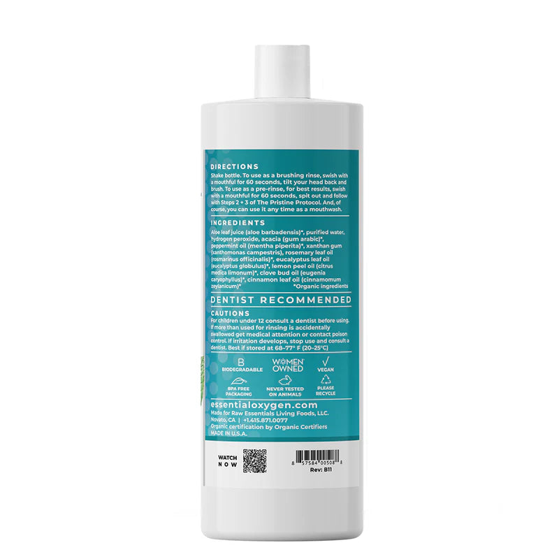 Essential Oxygen BR Organic Mouthwash + Brushing Rinse Peppermint