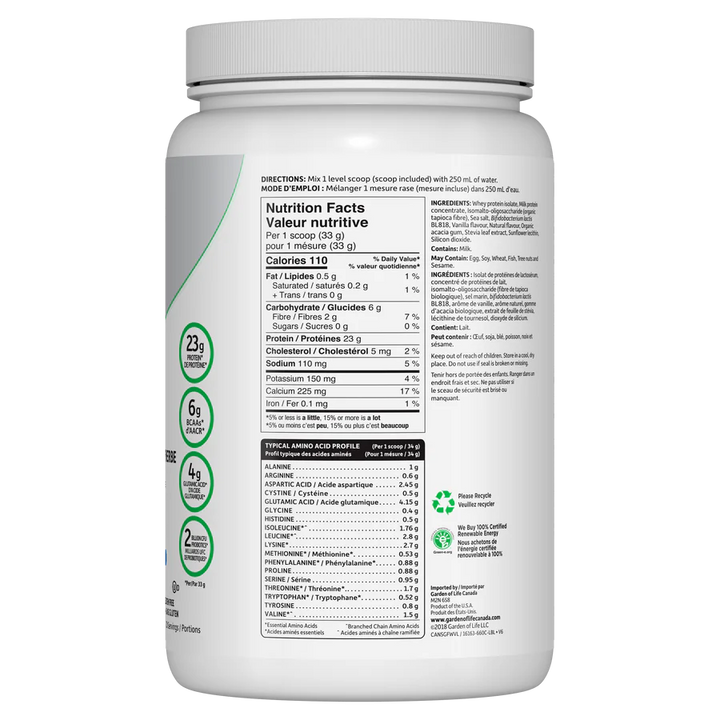 Garden of Life Sport Certified Grass Fed Whey Protein Vanilla - 660 g