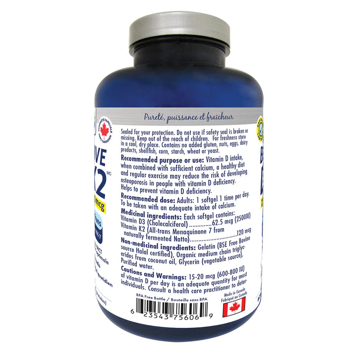 Naka Platinum BioActive D3+K2 in MCT Oil 2500IU Softgels