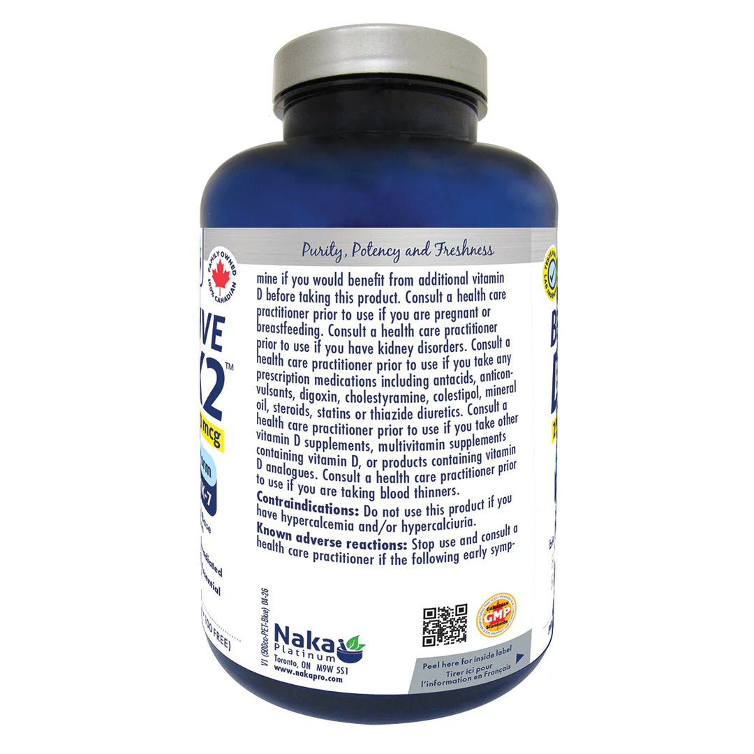 Naka Platinum BioActive D3+K2 in MCT Oil 2500IU Softgels