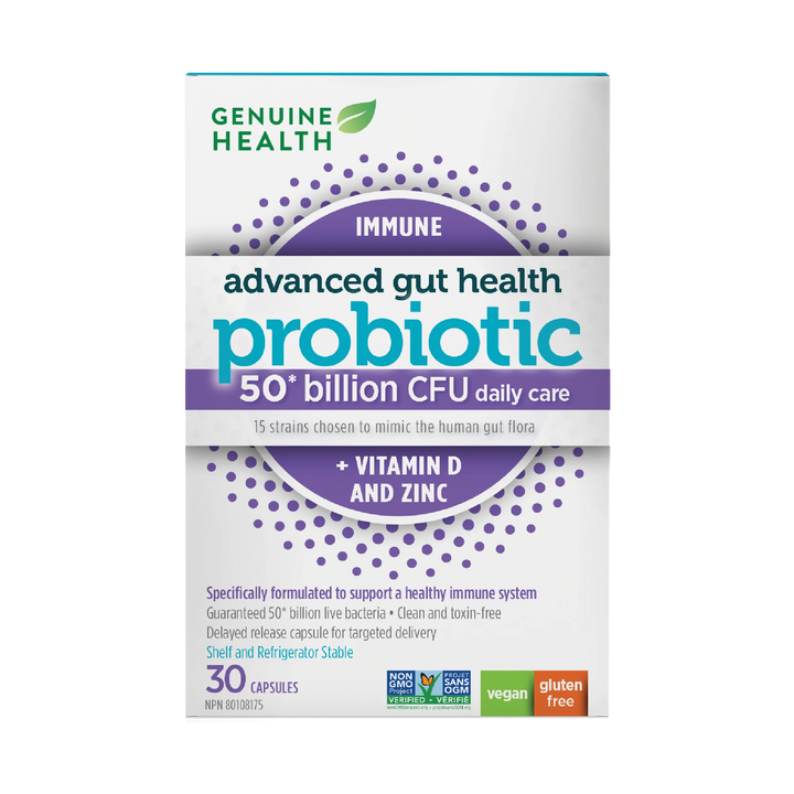 Genuine Health Advanced Gut Health Immune Probiotic 50 Billion Extra Strength