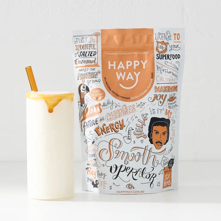 HAPPY WAY  Salted Caramel Whey Protein Powder| 500 g