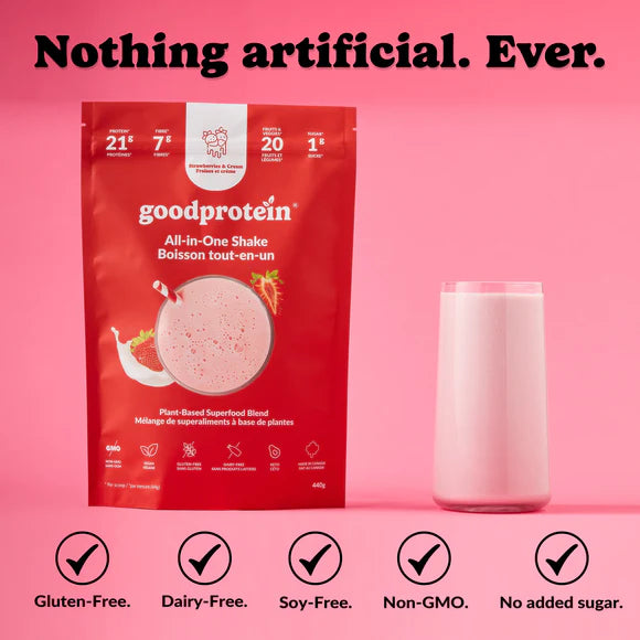 GoodProtein All-in-One Shake, Strawberries & Cream - 880 g
