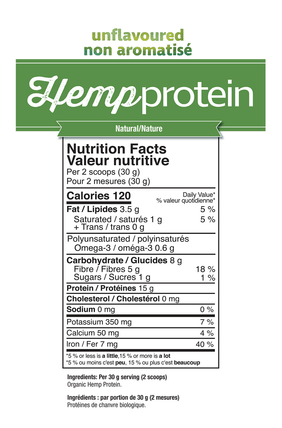 Prairie Naturals Hemp Protein Unflavoured 400g