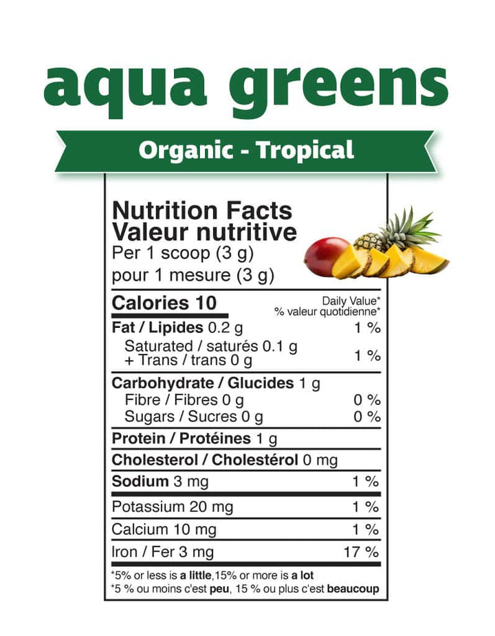 Prairie Naturals Organic Aqua Greens Powder Tropical 200g
