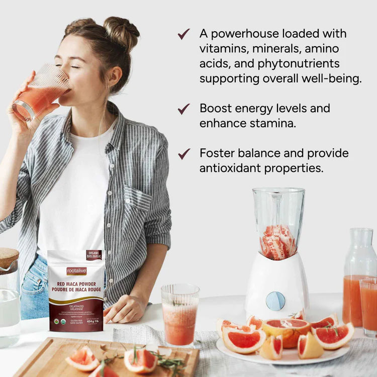 Rootalive Organic Gelatinized Red Maca Powder