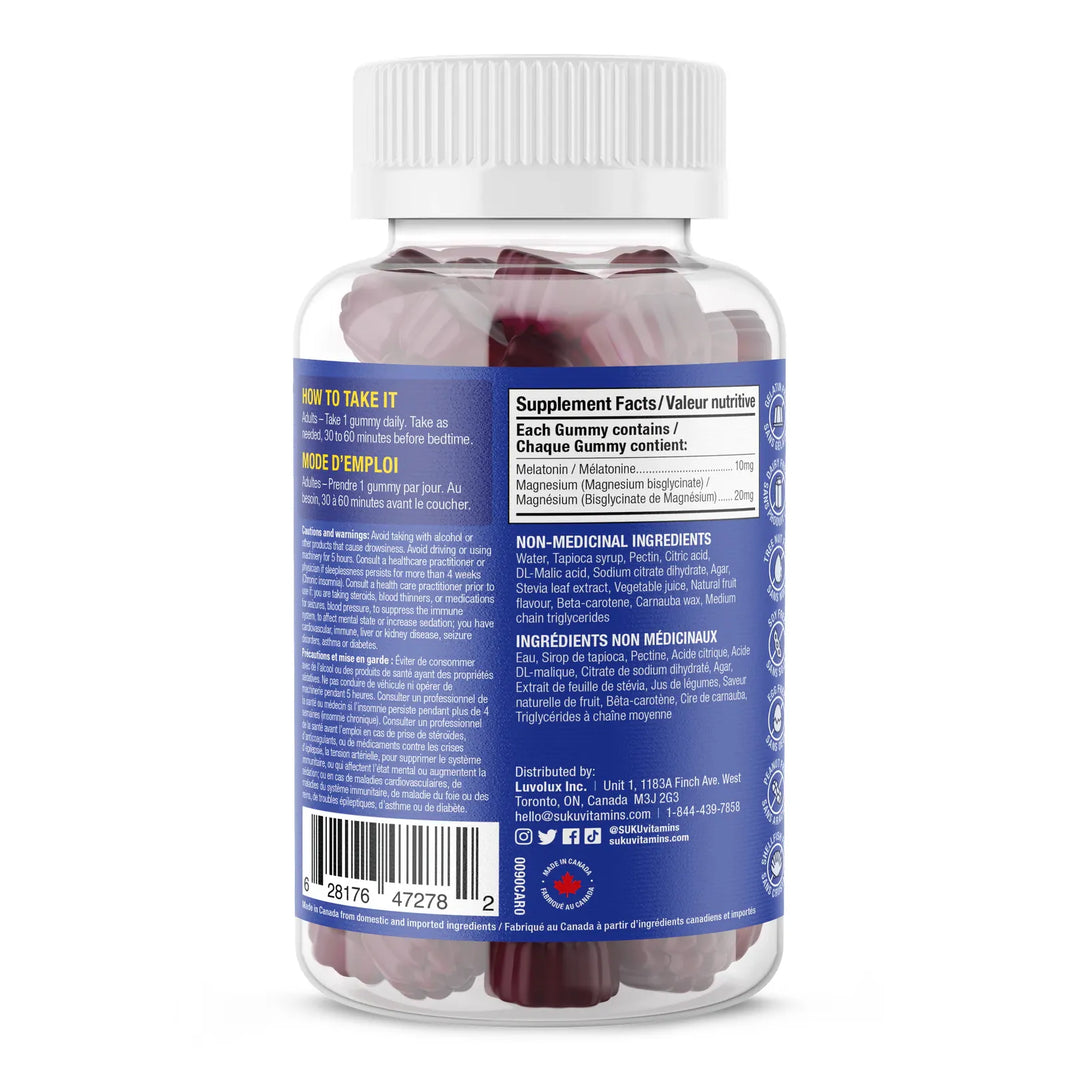 Suku Melatonin Magnesium Bisglycinate Extra Strength Gummies
