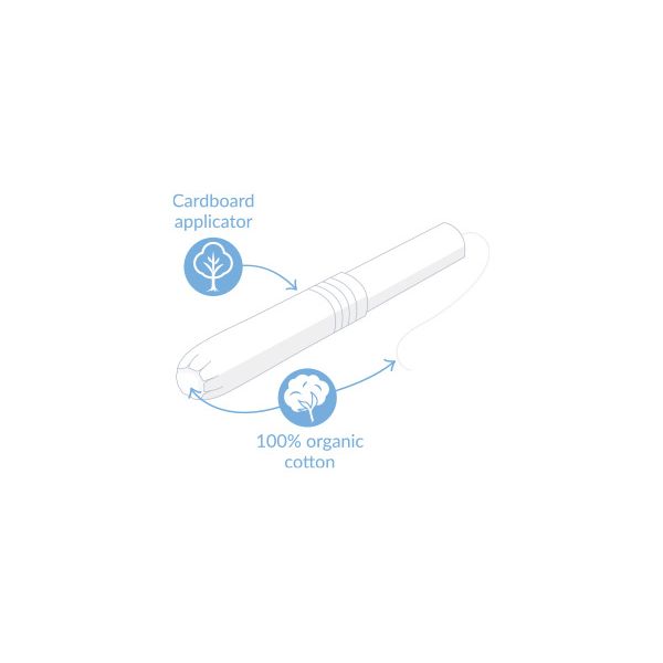 Natracare®  Regular Organic Cotton Tampons with Applicator
