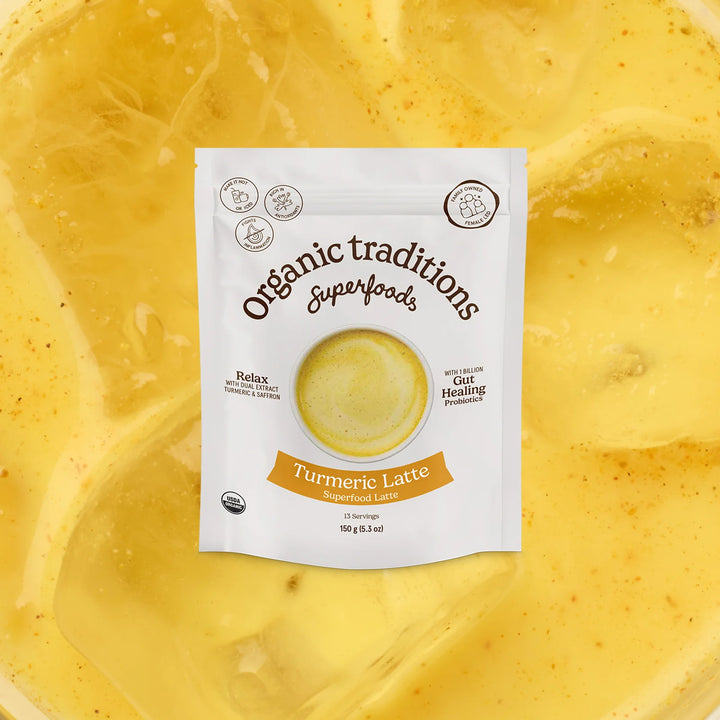 Organic Turmeric Latte with Saffron and Probiotics