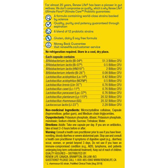 Renew Life® Ultimate Care Probiotic, 100 Billion Active Cultures