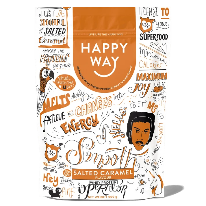 HAPPY WAY  Salted Caramel Whey Protein Powder| 500 g