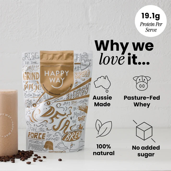 HAPPY WAY Coffee Whey Protein Powder | 500g