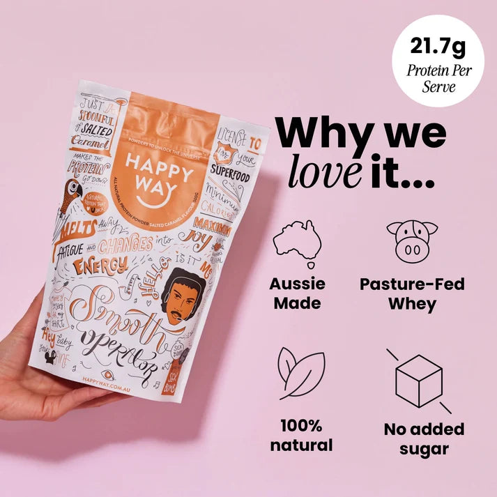 HAPPY WAY  Salted Caramel Whey Protein Powder| 500 g