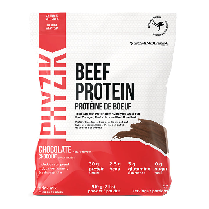 Schinoussa New Zealand Grass-Fed Beef Protein Isolate, Chocolate Flavor, 30g Protein, 910g Tub
