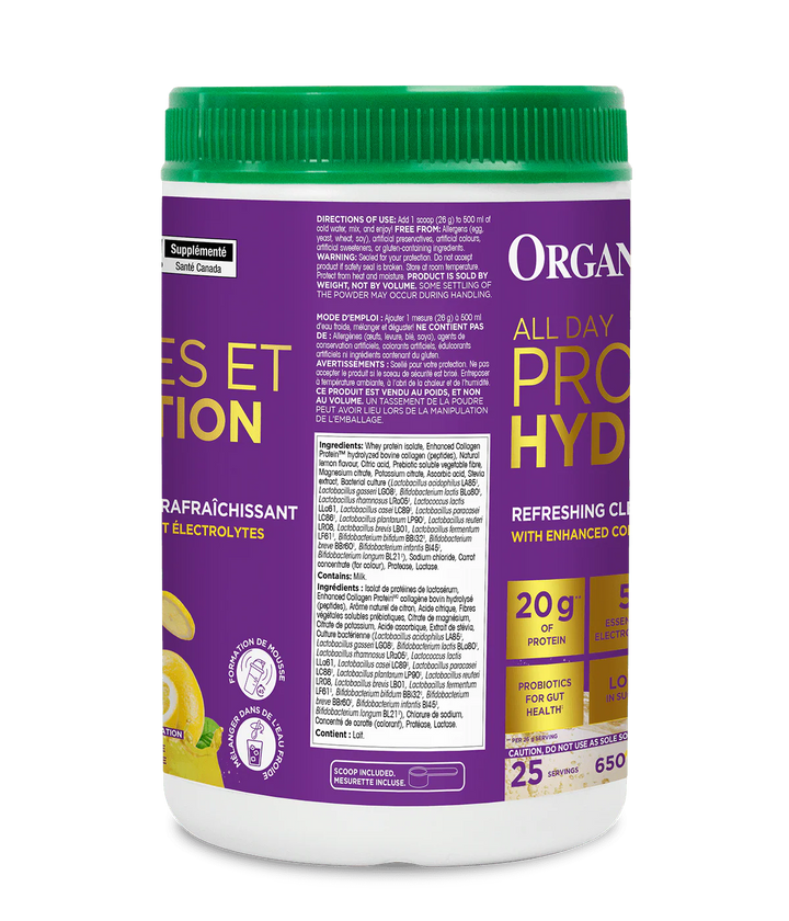 Organika All Day Protein Hydrator, Classic Lemonade