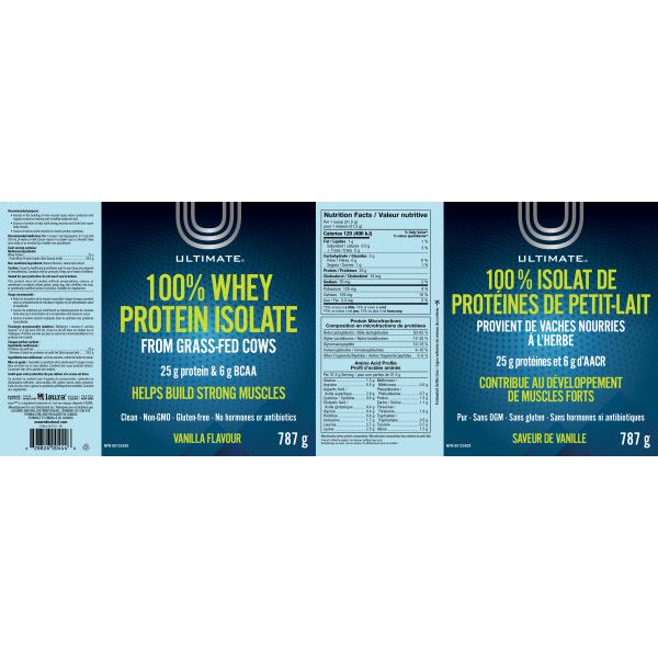 Ultimate 100% Whey Protein Isolate Powder Vanilla