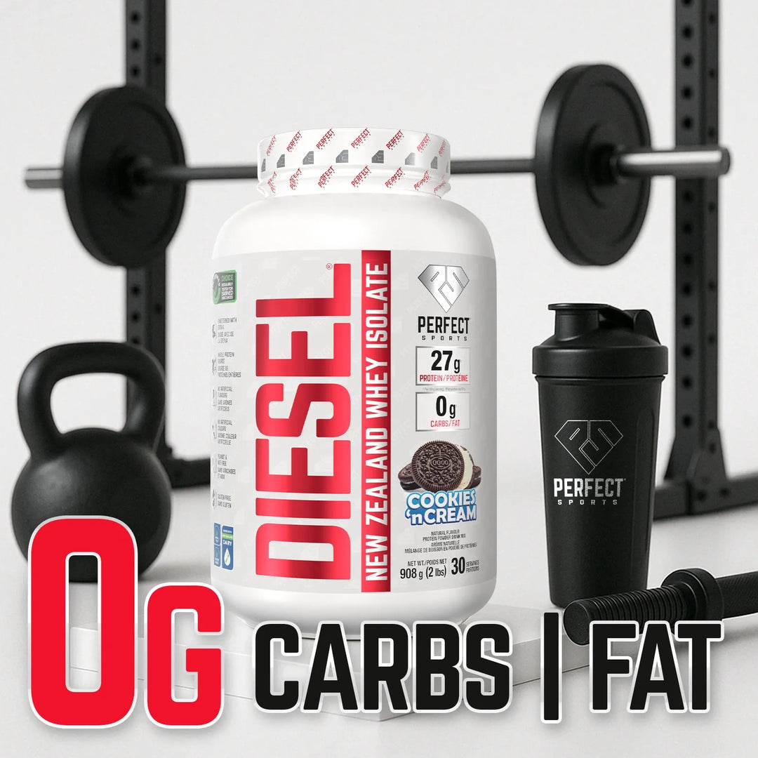 Perfect Sport Diesel New Zealand Whey Isolate, Cookies and Cream Protein Powder