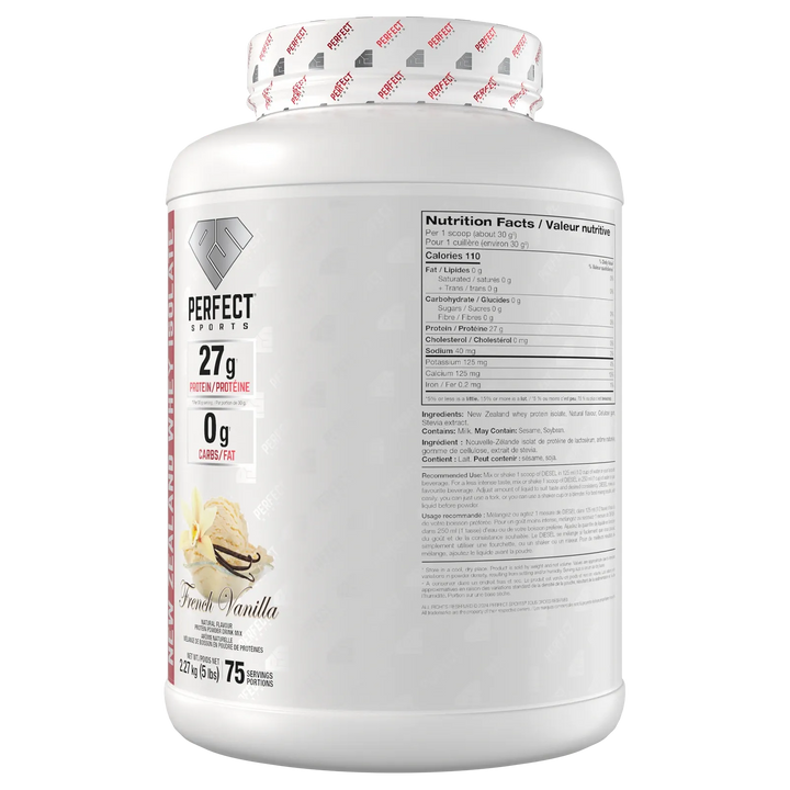 Perfect Sport Diesel New Zealand Whey Isolate, French Vanilla Protein Powder