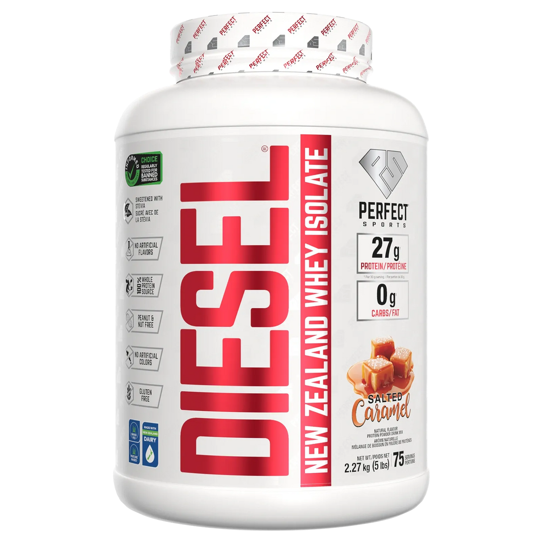 Perfect Sport Diesel New Zealand Whey Isolate, Salted Caramel Protein Powder