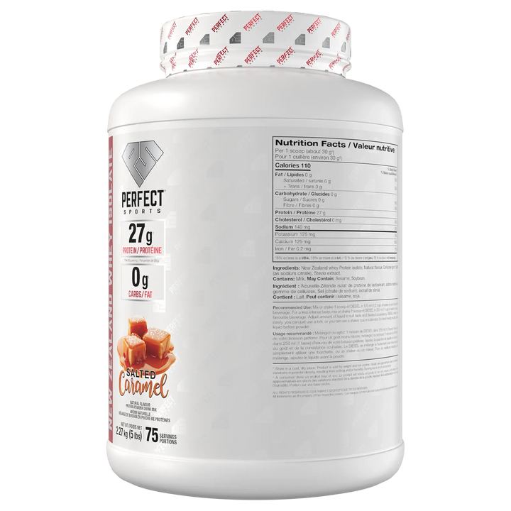 Perfect Sport Diesel New Zealand Whey Isolate, Salted Caramel Protein Powder