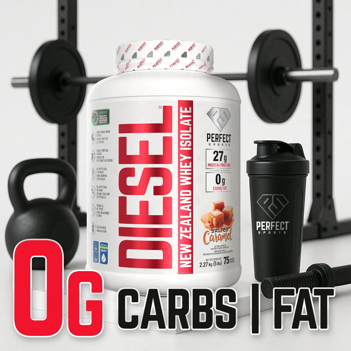 Perfect Sport Diesel New Zealand Whey Isolate, Salted Caramel Protein Powder