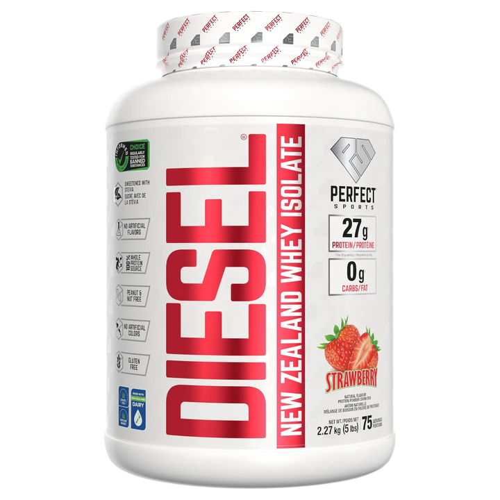 Perfect Sport Diesel New Zealand Whey Isolate, Strawberry Protein Powder