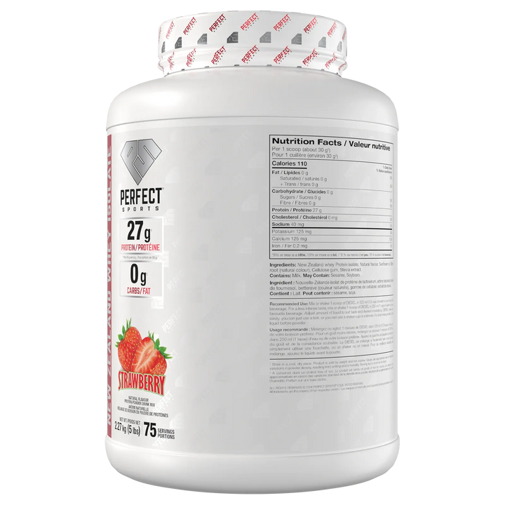 Perfect Sport Diesel New Zealand Whey Isolate, Strawberry Protein Powder
