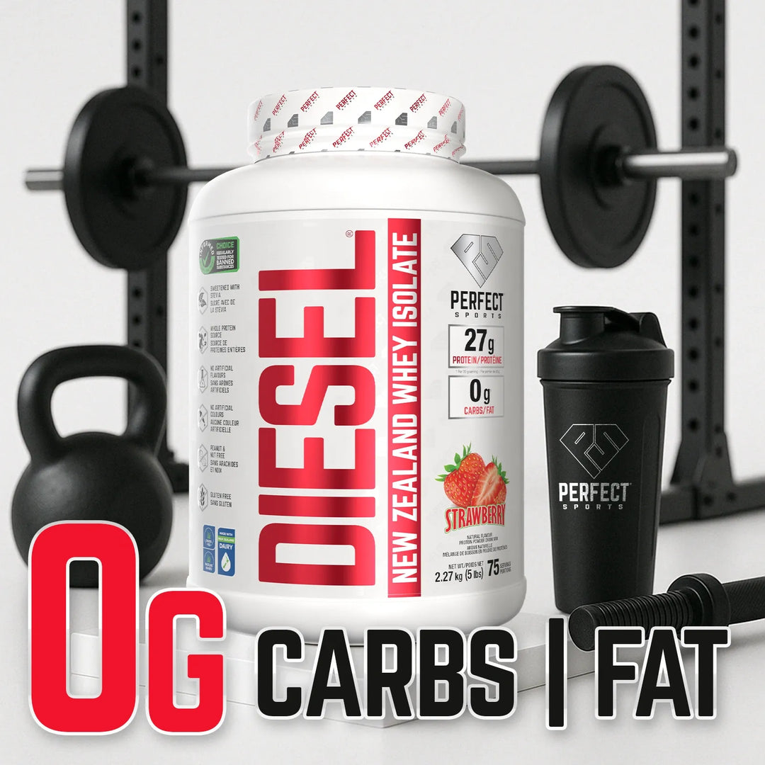 Perfect Sport Diesel New Zealand Whey Isolate, Strawberry Protein Powder