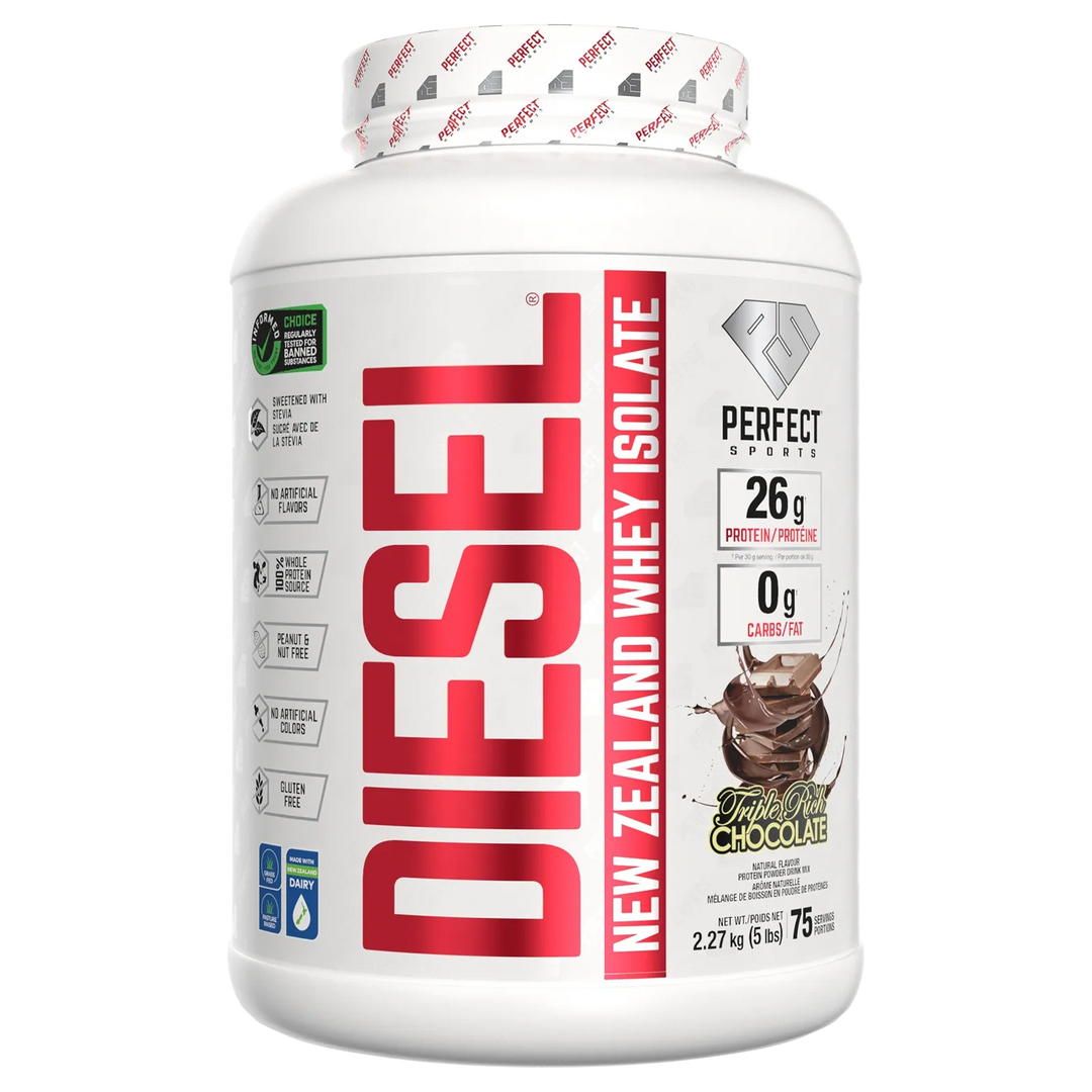 Perfect Sport Diesel New Zealand Whey Isolate, Triple Rich Chocolate Protein Powder